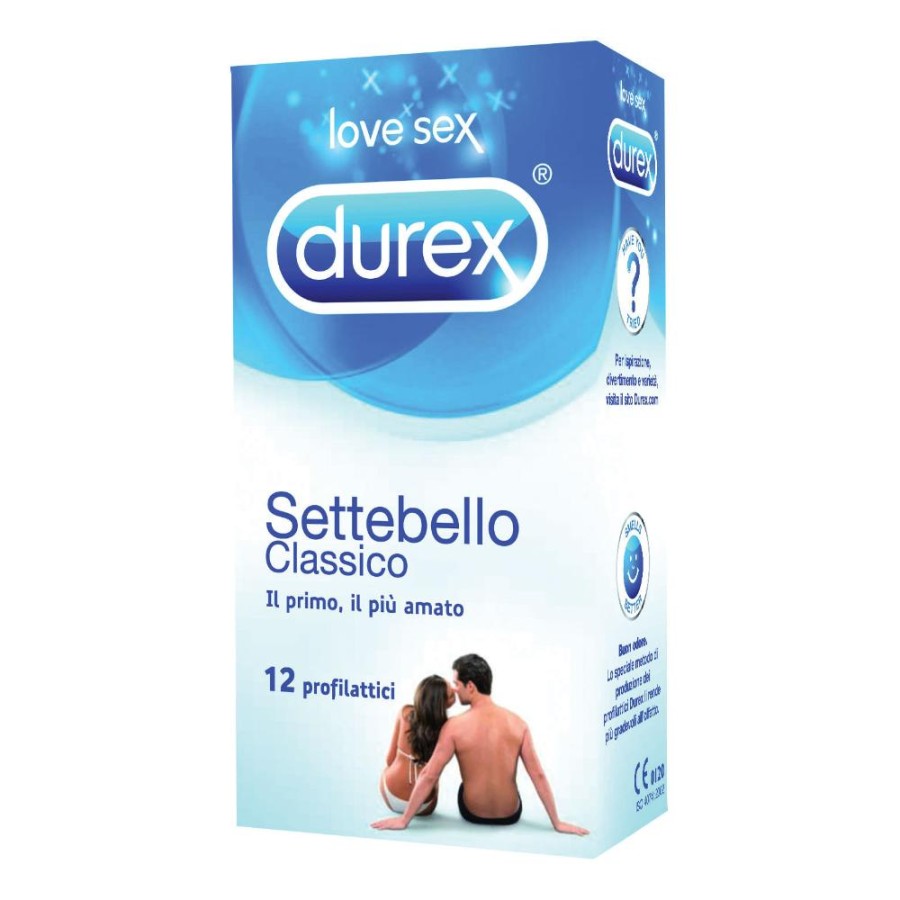 Durex  Settebello Classico Condom Confezione con 12 Profilattici