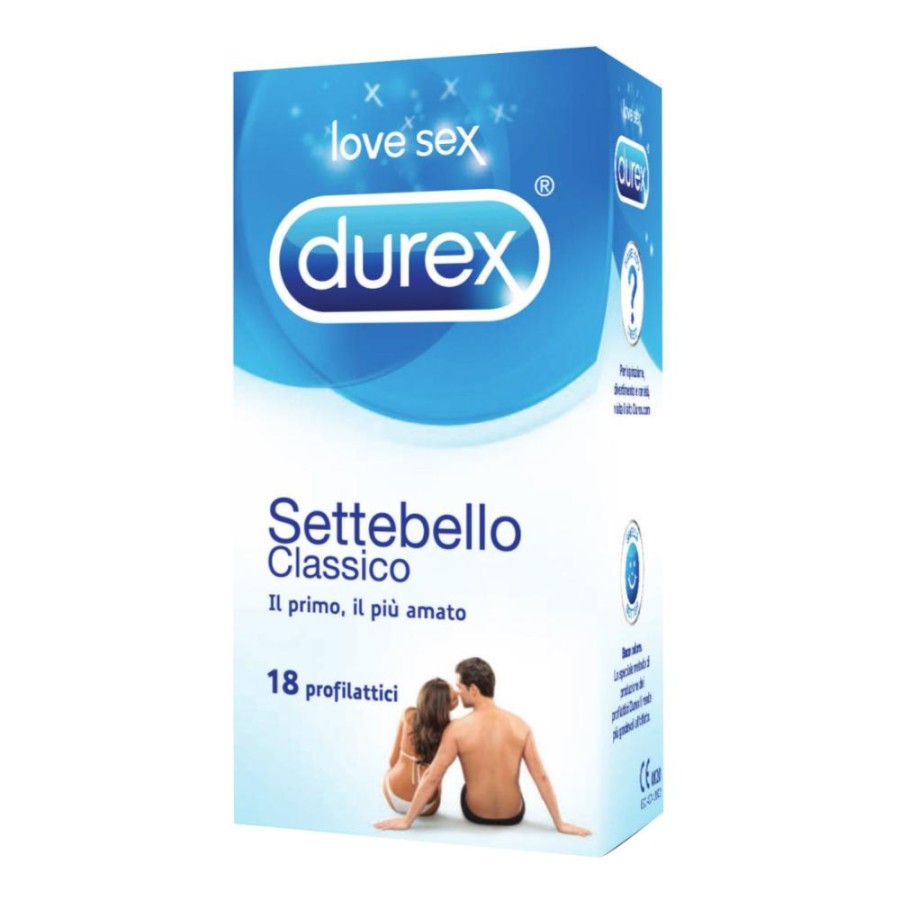 Durex Classica Settebello Classico Condom Confezione con 18 Profilattici