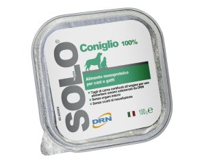 Solo Coniglio cani/gatti 100 g - alimento umido monoproteico al coniglio per cani e gatti