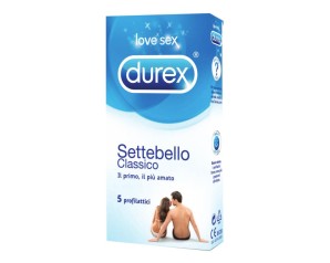 Durex  Classica Settebello Cassico Condom Confezione con 5 Profilattici