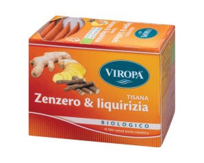Viropa Tisana Zenzero e Liquirizia Biologica 15 Bustine Infuso Erboristico Digestivo e Rinfrescante