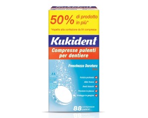 Kukident  Protesi Dentali Cleanser Fresh 88 Compresse Pulenti per Dentiere