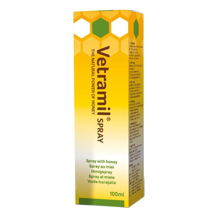 Vetramil Spray 100 ml per Cani e Gatti &ndash; Trattamento Naturale a Base di Miele per Ferite, Irritazioni Cutanee e Pelle Sensibile