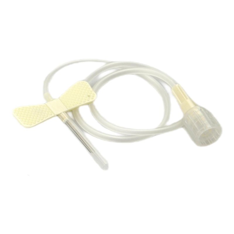 Ago Butterfly a Farfalla 19 Gauge 1,1 mm Colore Crema per Prelievo di Sangue e Infusione Sterile Monouso