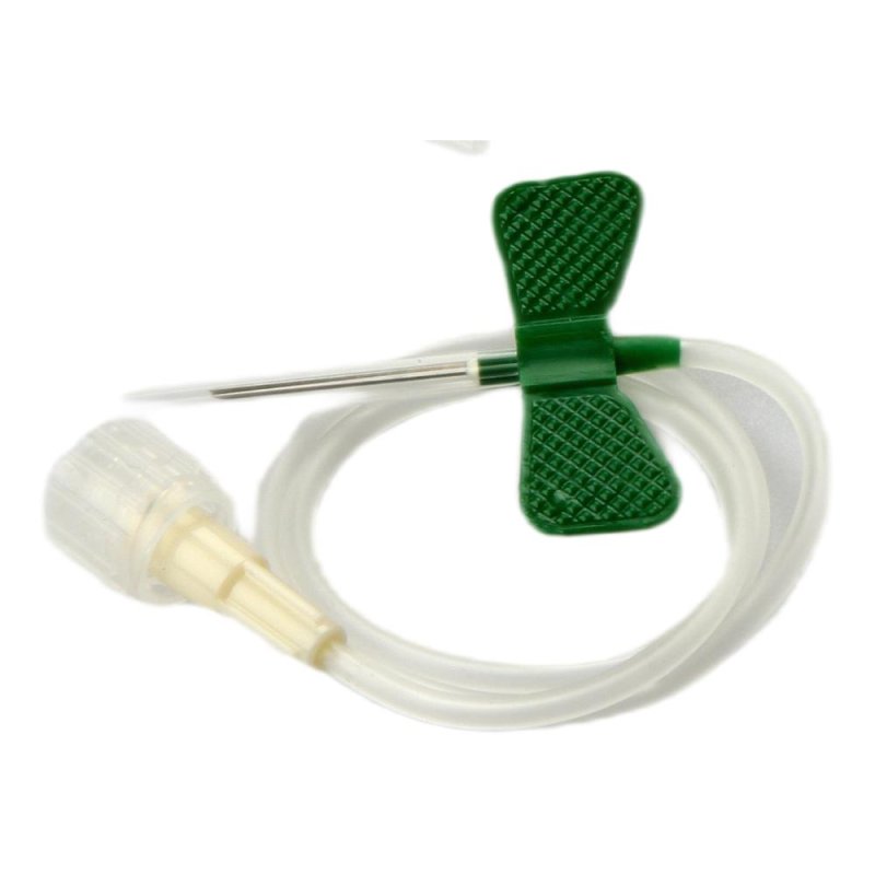 Ago Butterfly 21 Gauge 0,8 Millimetri Verde per Prelievo Venoso e Infusione Set Aghi Monouso