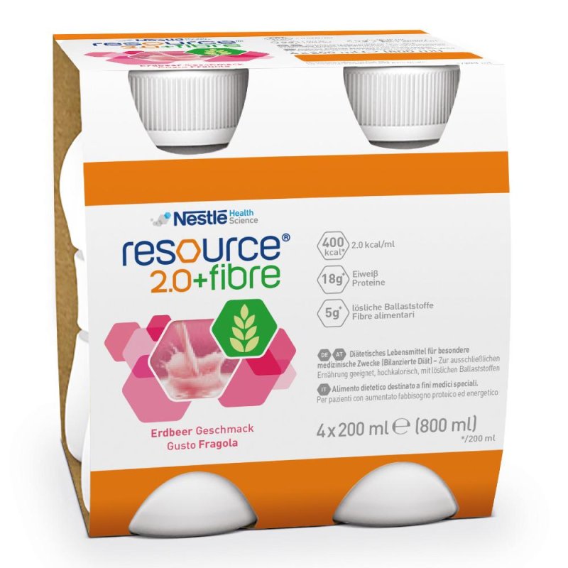 Nestlè Resource 2.0 + Fibre Bevanda Gusto Fragola 200 ml Nestlè Resource 2.0 + Fibre Bevanda Gusto Fragola 200 ml