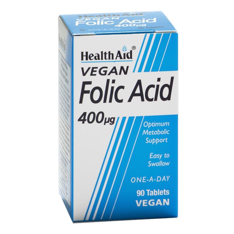 Acido folico Health Aid 90 capsule integratore di folati per gravidanza e stanchezza Acido folico Health Aid 90 capsule integratore di folati per gravidanza e stanchezza