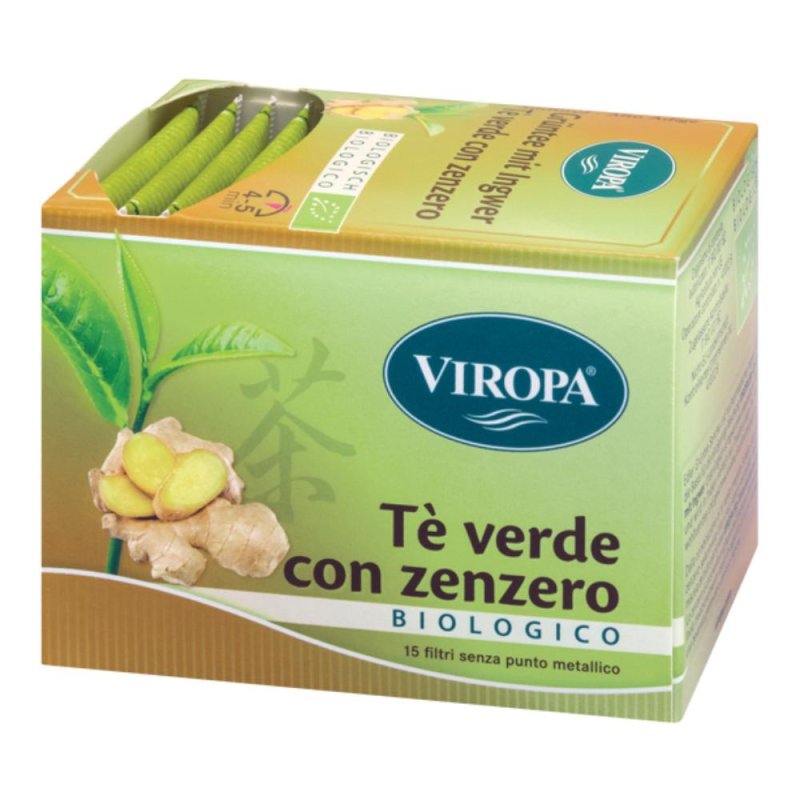 Viropa Tè Verde e Zenzero Biologico – Infuso di Tè Verde con Zenzero, Rivitalizzante e Digestivo Viropa Tè Verde e Zenzero Biologico – Infuso di Tè Verde con Zenzero, Rivitalizzante e Digestivo