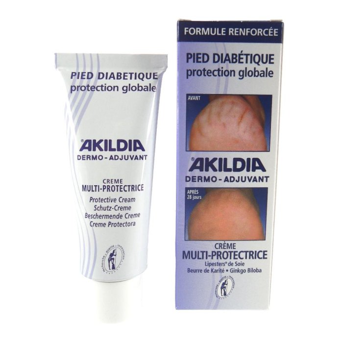 Akildia Crema Multiprotettiva Piedi Delicati e Piede Diabetico – Crema Idratante Protettiva 125 ml