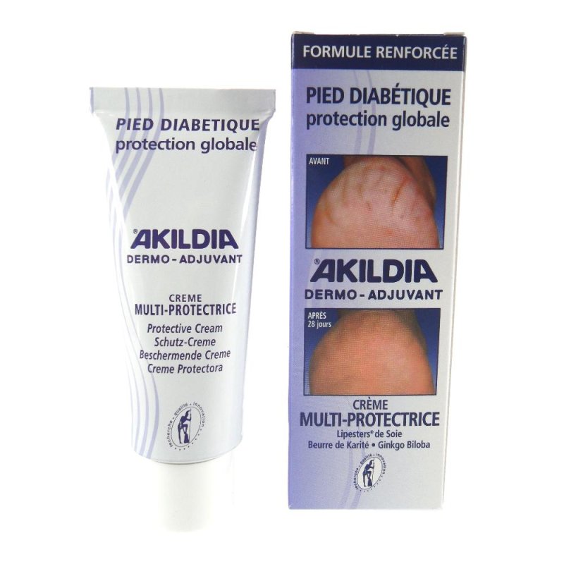 Akildia Crema Multiprotettiva Piedi Delicati e Piede Diabetico – Crema Idratante Protettiva 125 ml