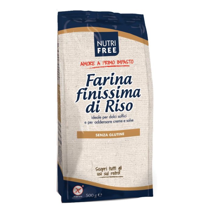 Farina di Riso Finissima NutriFree 500g &ndash; Senza Glutine, Proteine, Vitamine e Sali Minerali
