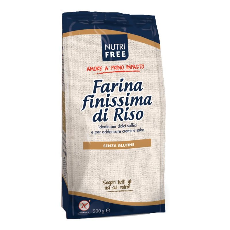Farina di Riso Finissima NutriFree 500g &ndash; Senza Glutine, Proteine, Vitamine e Sali Minerali