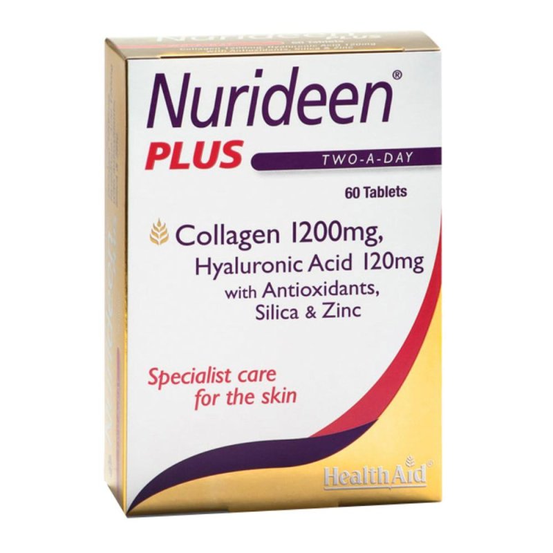 Nurideen Plus integratore alimentare per pelle, capelli e unghie con collagene, acido ialuronico, vitamine e antiossidanti &ndash; 30 compresse