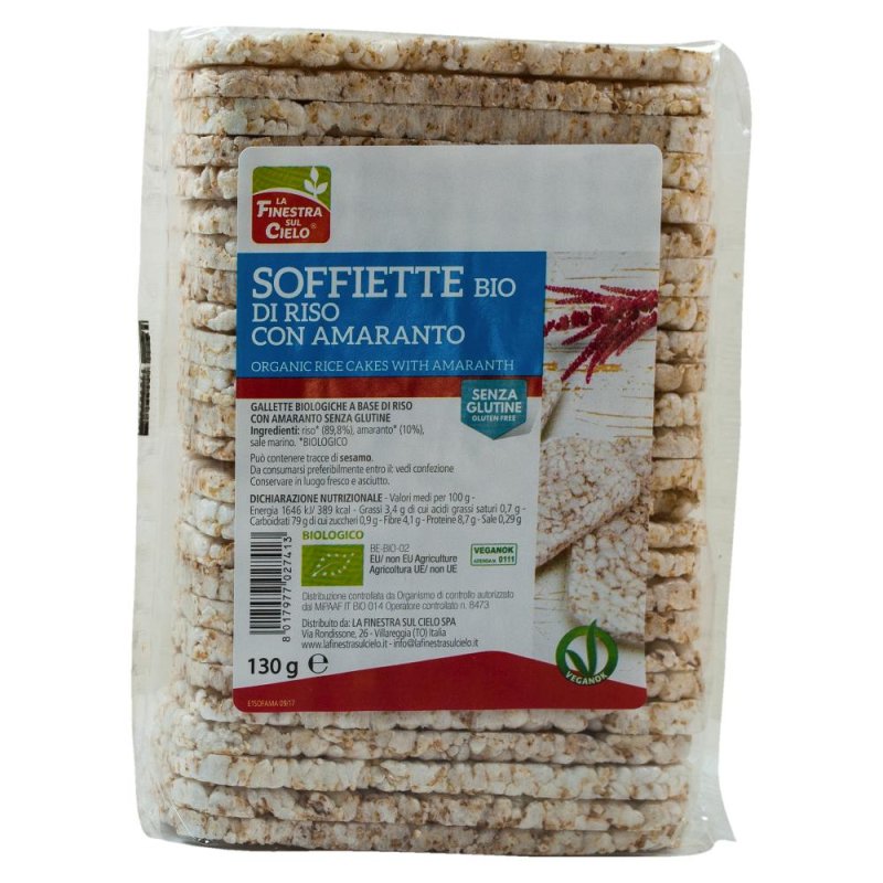 La Finestra sul Cielo Soffiette di Riso Bio con Amaranto 130g La Finestra sul Cielo Soffiette di Riso Bio con Amaranto 130g