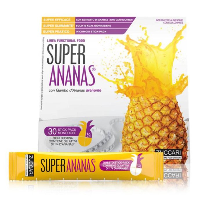 Zuccari Drenante Super Ananas Soluzione Fluida 30 Stick Pack 10 ml Zuccari Drenante Super Ananas Soluzione Fluida 30 Stick Pack 10 ml