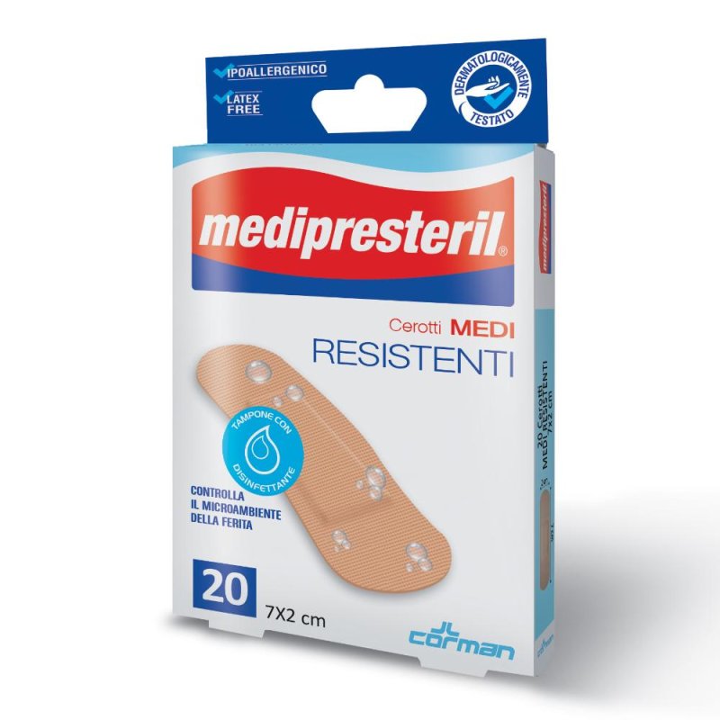 Corman Cerotto Medipresteril Resistenti Medi 7x2cm 20 Pezzi Corman Cerotto Medipresteril Resistenti Medi 7x2cm 20 Pezzi