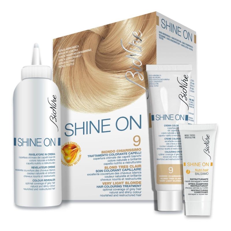 BioNike Shine ON Tintura per Capelli Cute Sensibile 9 Biondo Chiarissimo