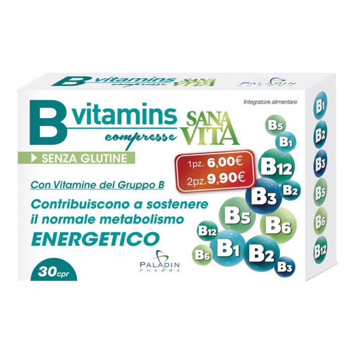 B-Vitamins Sanavita – Integratore di vitamine del gruppo B per energia e benessere quotidiano 30 compresse B-Vitamins Sanavita – Integratore di vitamine del gruppo B per energia e benessere quotidiano 30 compresse