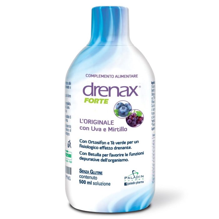 Drenax Forte mirtillo 500 ml - drenante con succo di mirtillo per gambe e microcircolo