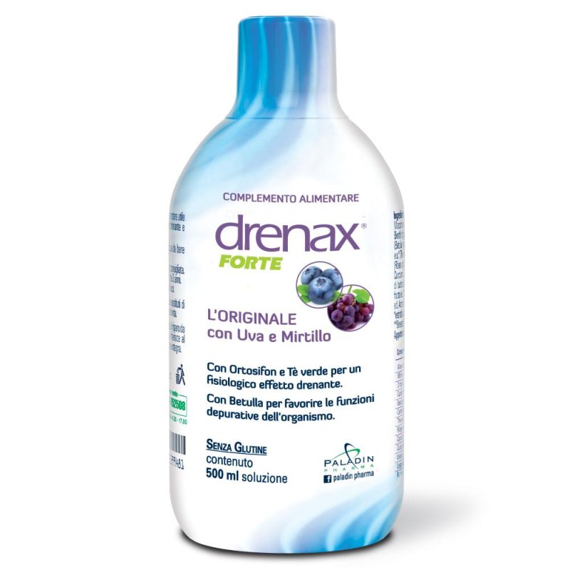Drenax Forte mirtillo 500 ml - drenante con succo di mirtillo per gambe e microcircolo Drenax Forte mirtillo 500 ml - drenante con succo di mirtillo per gambe e microcircolo