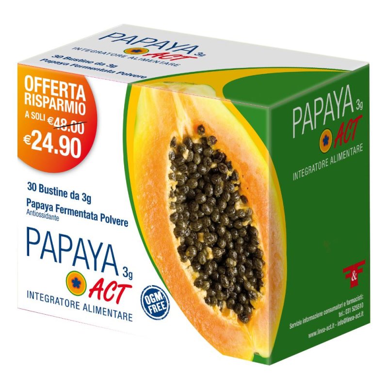 Linea Act Papaya Act 3 g Integratore Alimentare 30 Bustine Linea Act Papaya Act 3 g Integratore Alimentare 30 Bustine