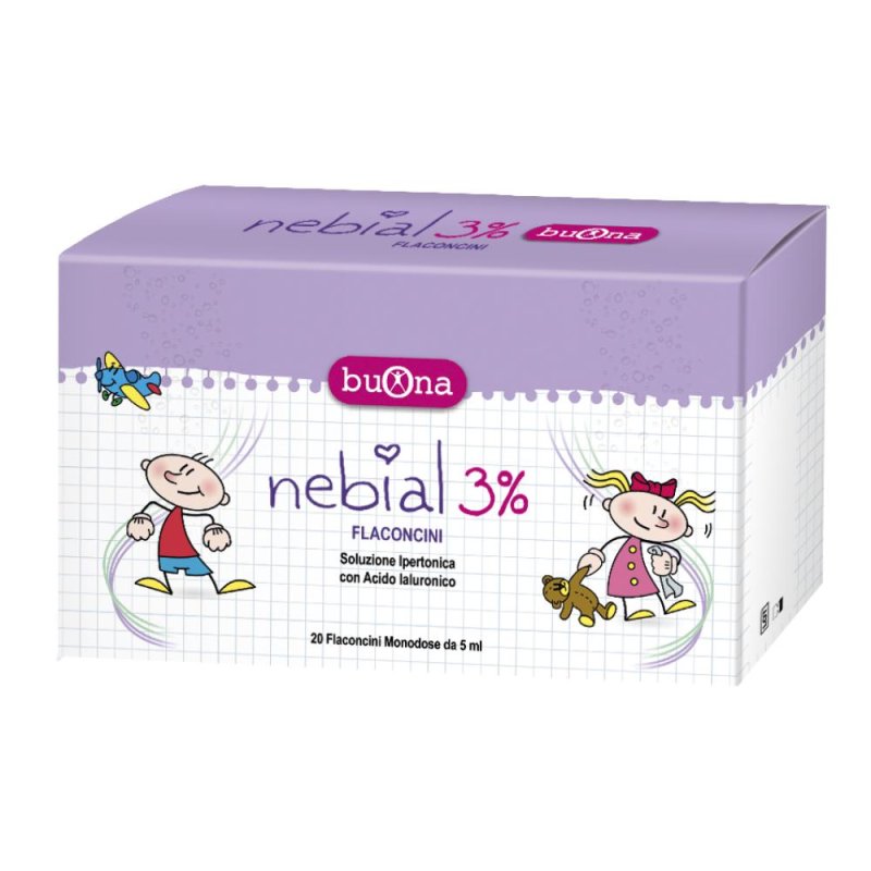 Buona Nebial - Soluzione Salina Ipertonica 3% con Acido Ialuronico 20 Flaconcini da 5ml