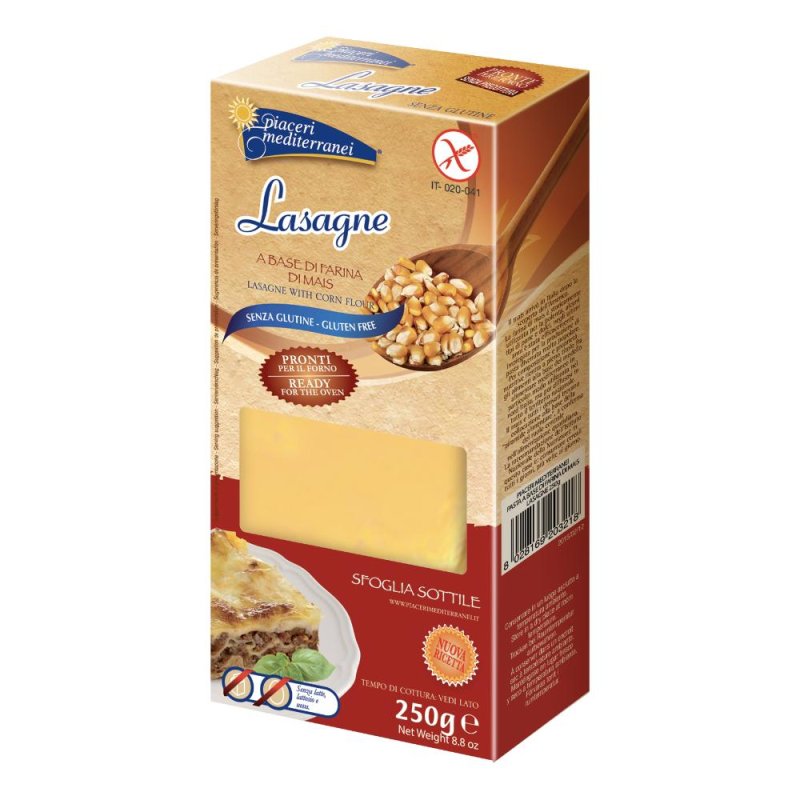 Piaceri Mediterranei - Pasta Mais Lasagne Senza Glutine Confezione 250 Gr Piaceri Mediterranei - Pasta Mais Lasagne Senza Glutine Confezione 250 Gr