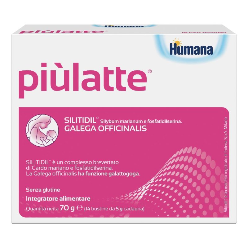 Humana Pi&ugrave; Latte Integratore Alimentare  Linea Gravidanza e Allattamento 14 Buste