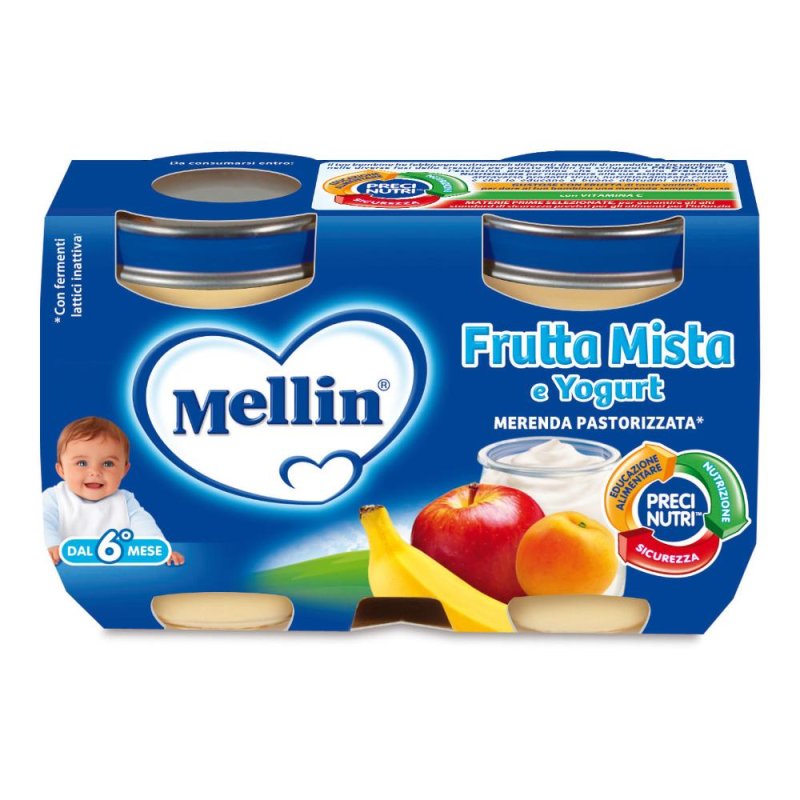 Mellin Merenda Yogurt Frutta Mista 120 G X 2 Pezzi Mellin Merenda Yogurt Frutta Mista 120 G X 2 Pezzi