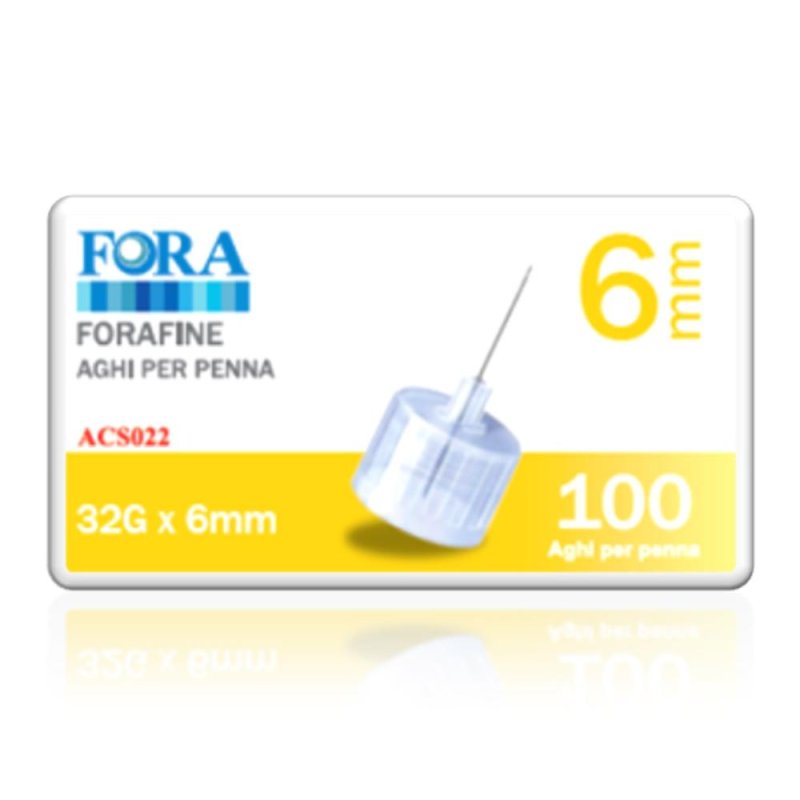 Me.te.r. Ago Per Penna Da Insulina Fora Fine 32 Gauge 6 Mm 100 Pezzi Me.te.r. Ago Per Penna Da Insulina Fora Fine 32 Gauge 6 Mm 100 Pezzi