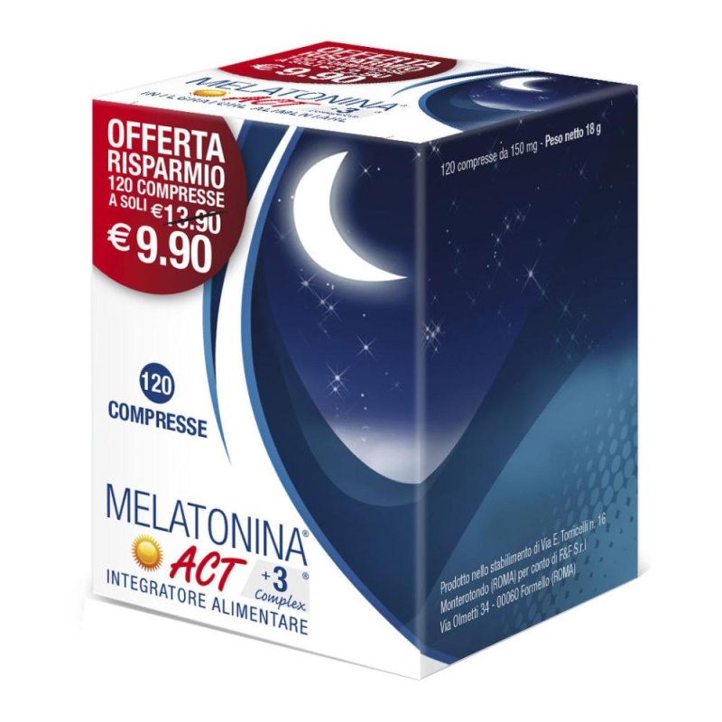 Melatonina Act 1 Mg +3 Complex 120 Compresse Melatonina Act 1 Mg +3 Complex 120 Compresse