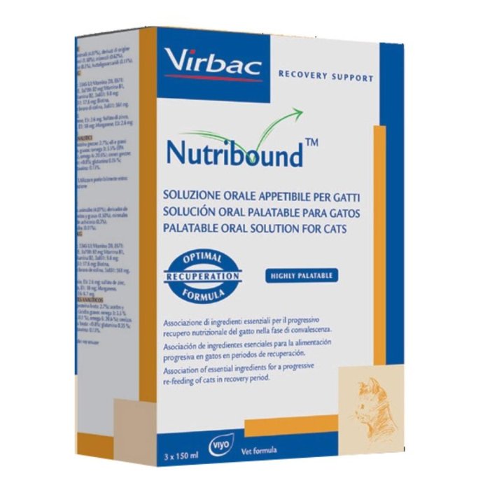 Virbac Nutribound Soluzione Orale Appetibile Per Gatti 3 Flaconi X 150 Ml