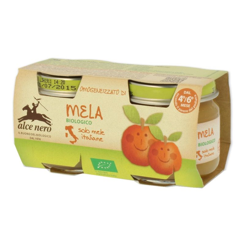 Alce Nero Omogeneizzato Mela 2x80 g Biologico per Bambini