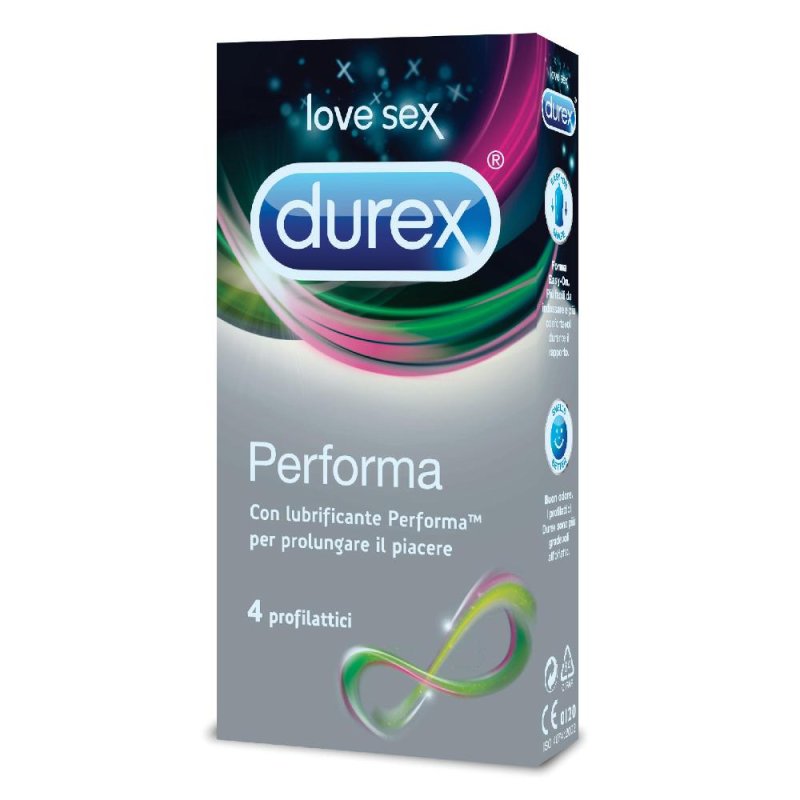 Durex Performa Ritardante Forma Classica Confezione con 4 Profilattici Durex Performa Ritardante Forma Classica Confezione con 4 Profilattici