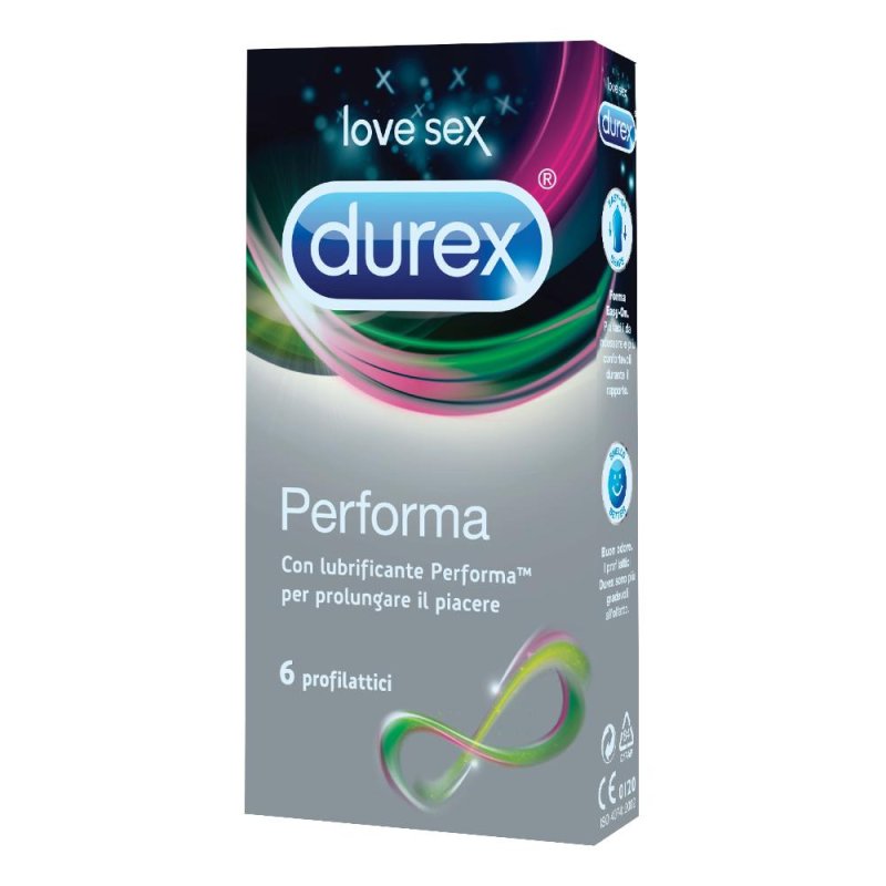 Durex Performa Ritardante Forma Classica Confezione con 6 Profilattici