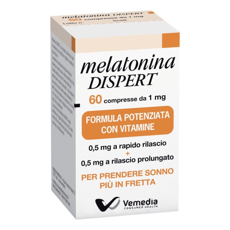 Vemedia Pharma Sonno e Relax Melatonina Dispert 1 mg Integratore 60 Compresse Vemedia Pharma Sonno e Relax Melatonina Dispert 1 mg Integratore 60 Compresse