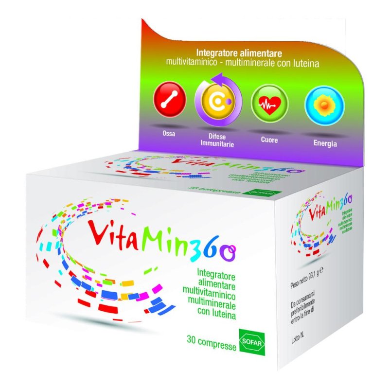 Sofar Vitamin 360 Multivitaminico Multiminerale 70 Compresse Astuccio 93,10 G Sofar Vitamin 360 Multivitaminico Multiminerale 70 Compresse Astuccio 93,10 G