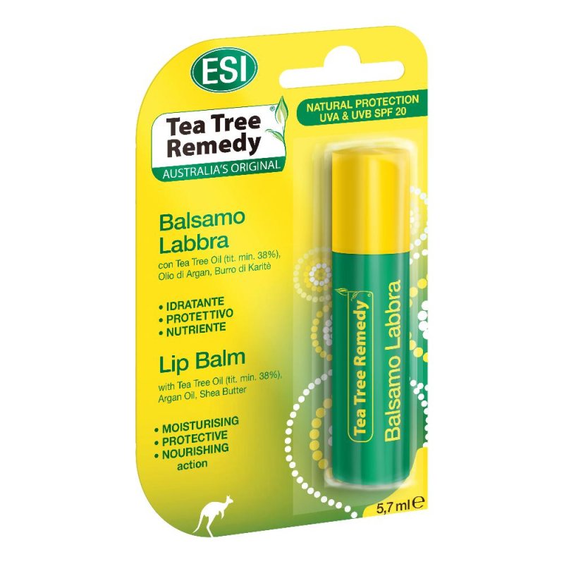ESI Tea Tree Remedy - Balsamo per le Labbra Idratante SPF20 Stick 5,7ml ESI Tea Tree Remedy - Balsamo per le Labbra Idratante SPF20 Stick 5,7ml