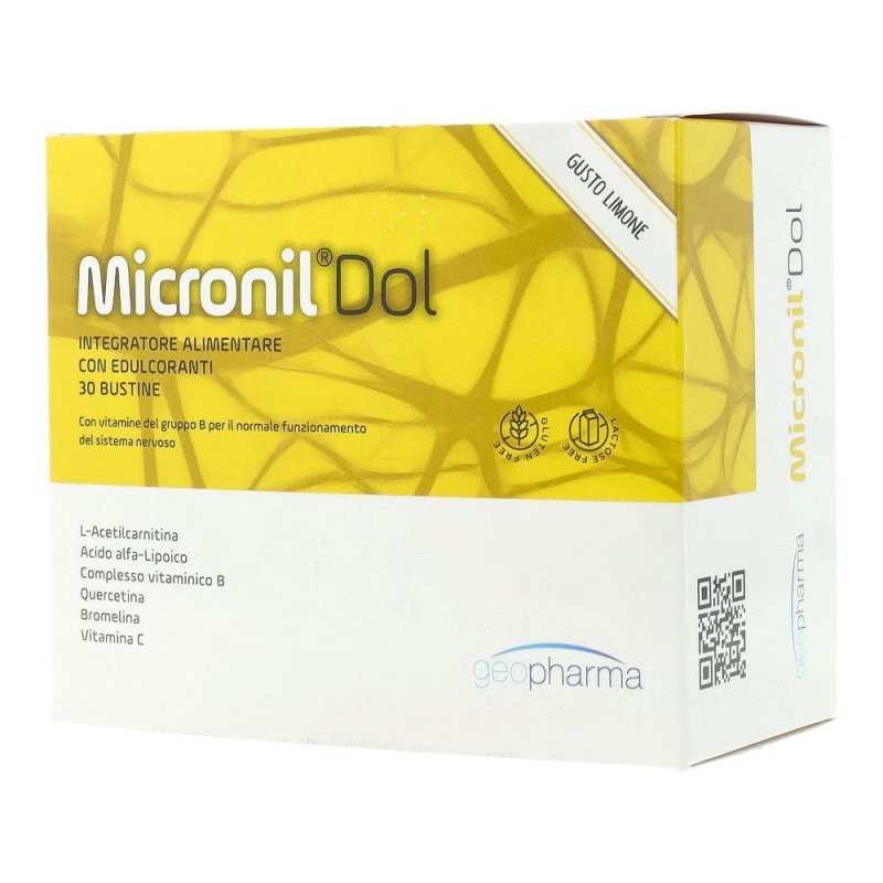 Micronil Dol 30 bustine – Integratore antiossidante e neuroprotettivo con L-acetilcarnitina, acido alfa-lipoico e vitamine Micronil Dol 30 bustine – Integratore antiossidante e neuroprotettivo con L-acetilcarnitina, acido alfa-lipoico e vitamine