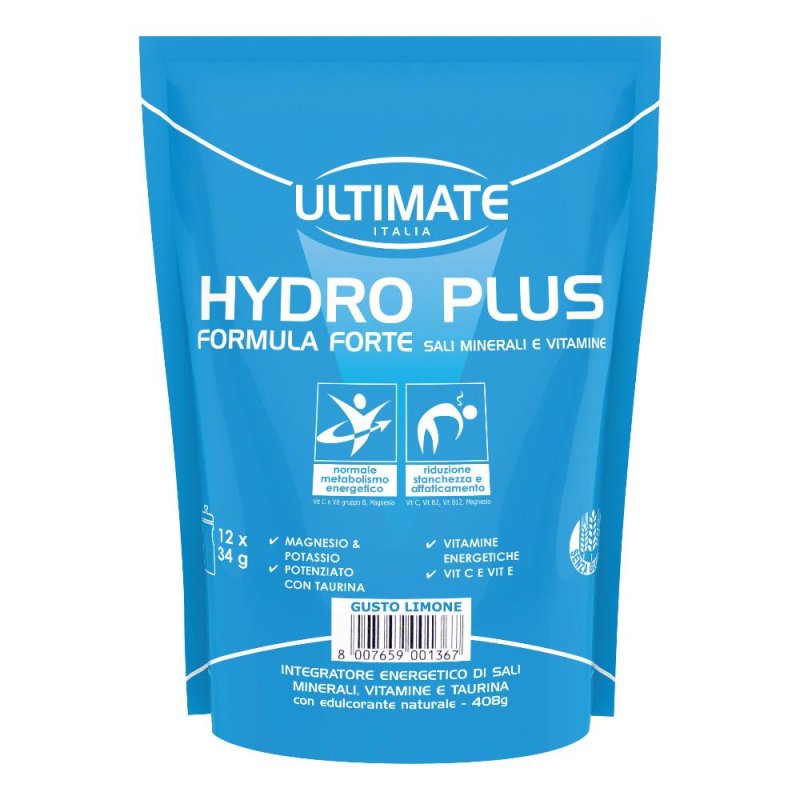 Ultimate Hydro Plus Lim 420 g - integratore in polvere gusto limone per idratazione e sport Ultimate Hydro Plus Lim 420 g - integratore in polvere gusto limone per idratazione e sport