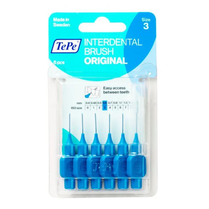 TePe  Cura Dentale Quotidiana 6 Scovolini Interdentali 0,6 Colore Blu