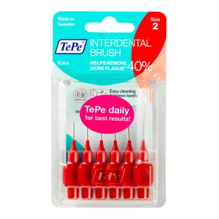 TePe  Cura Dentale Quotidiana 6 Scovolini Interdentali 0,5 Colore Rosso