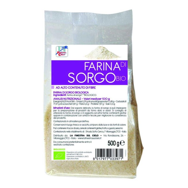 Farina di sorgo italiana bio 500 g &ndash; farina biologica senza glutine ideale per pane, dolci e ricette salutari