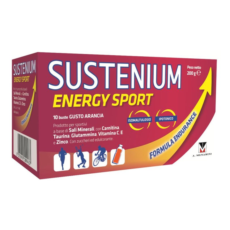 Menarini  Sustenium Energy Sport Integratore Alimentare 10 Buste Arancia