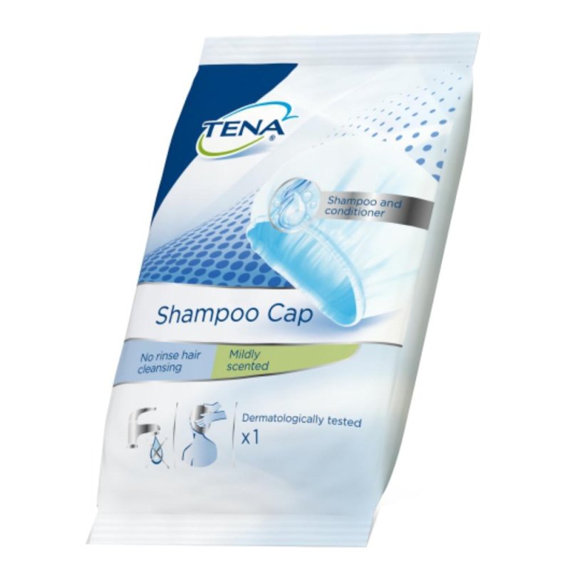 Tena cuffia shampoo pre-umidificata 1 pezzo Tena cuffia shampoo pre-umidificata 1 pezzo