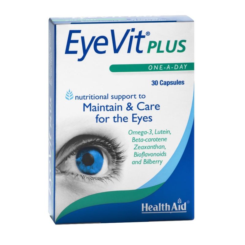 Eyevit Plus Integratore Alimentare per la Vista 30 Capsule con Luteina Zeaxantina Mirtillo e Omega Tre