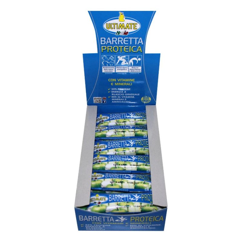 Ultimate barretta yogurt e mela 24 pezzi - barrette proteiche gusto yogurt e mela Ultimate barretta yogurt e mela 24 pezzi - barrette proteiche gusto yogurt e mela