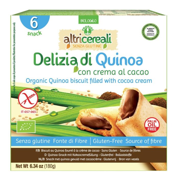 Altricereali delizia quinoa biscotti senza glutine 250 grammi