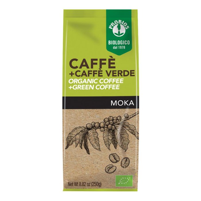 Caffe con caffe verde 250 g - miscela di caffe con estratto di caffe verde Caffe con caffe verde 250 g - miscela di caffe con estratto di caffe verde