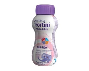 Nutricia Fortini Multi Fibre Supplemento Ipercalorico Sviluppo e Crescita dei Bambini Gusto Fragola 200 ml